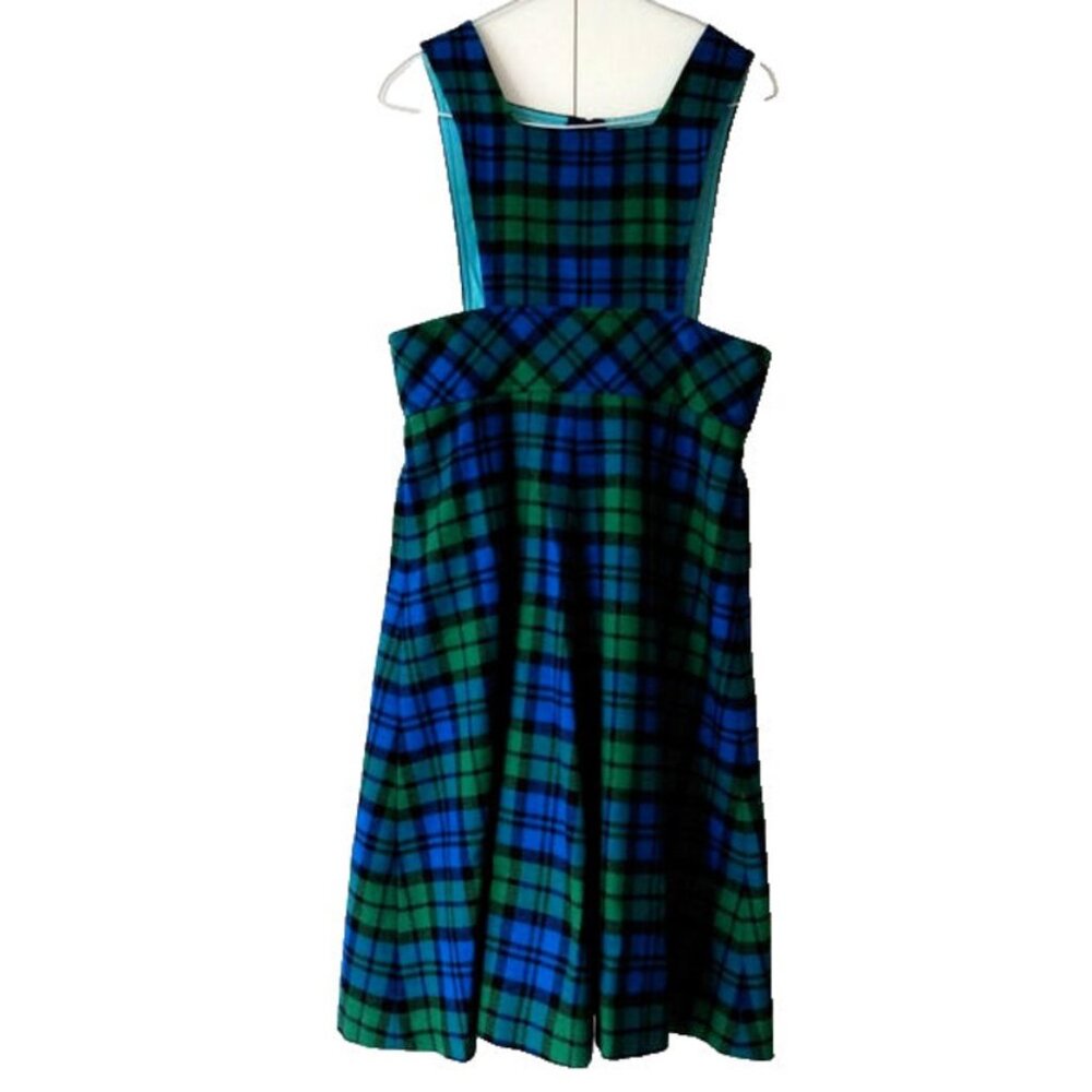 Vintage Plaid Dress Tartan Jumper 29" Waist Handmade 1950s 1960s Retro